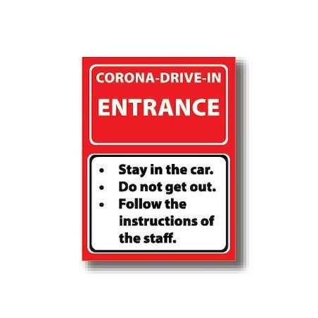 Ergomat 12in x 9in RECTANGLE SIGNS Corona-Drive-In Enterance DSV-SIGN 108 #7094 -UEN